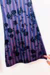 Pantalon extensible mauve rayé à motif floral seconde main - Romwe- La Penderie du Paradis