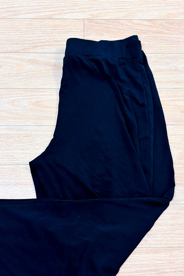 Pantalon noir fluide à jambe ample fendue* seconde main - Autres- La Penderie du Paradis