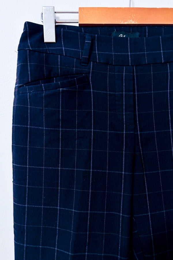 Pantalon marine à carreaux extensible seconde main - Reitmans- La Penderie du Paradis