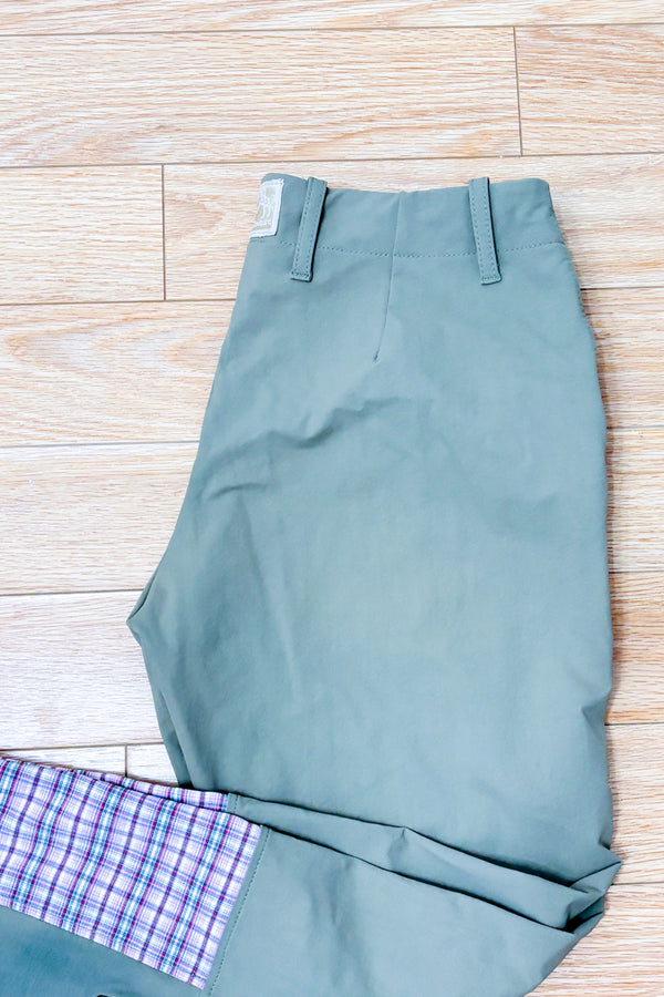 Pantalon d’équitation kaki à empiècements suédés seconde main - Equine Couture- La Penderie du Paradis