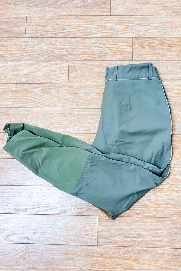 Pantalon d'équitation kaki à empiècements suédés seconde main - Ariat- La Penderie du Paradis