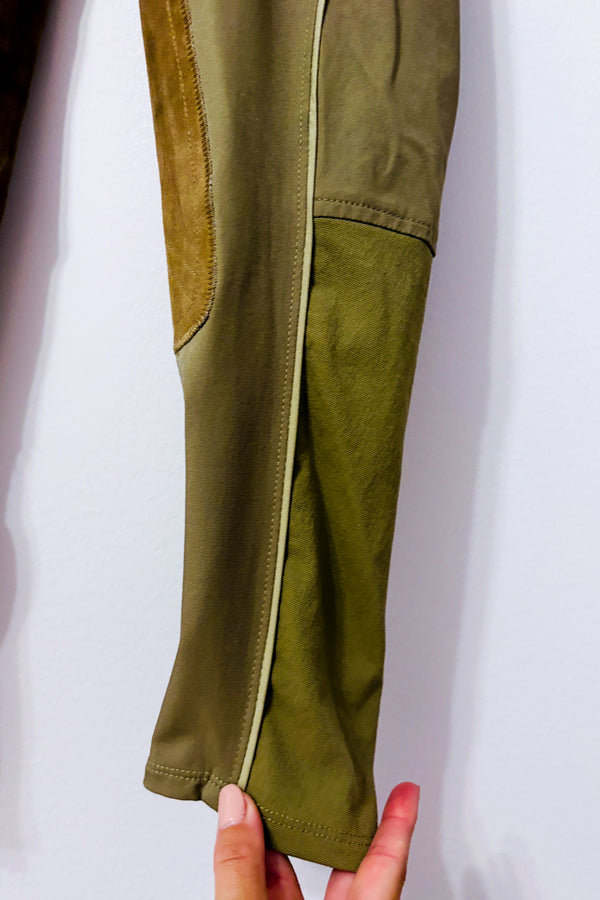 Pantalon d'équitation kaki à empiècements suédés seconde main - Ariat- La Penderie du Paradis