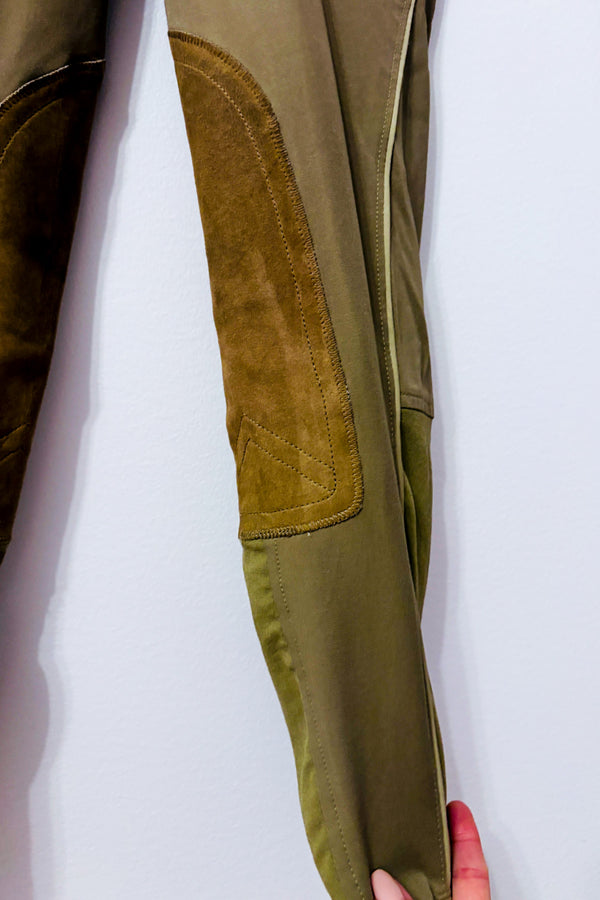 Pantalon d'équitation kaki à empiècements suédés seconde main - Ariat- La Penderie du Paradis