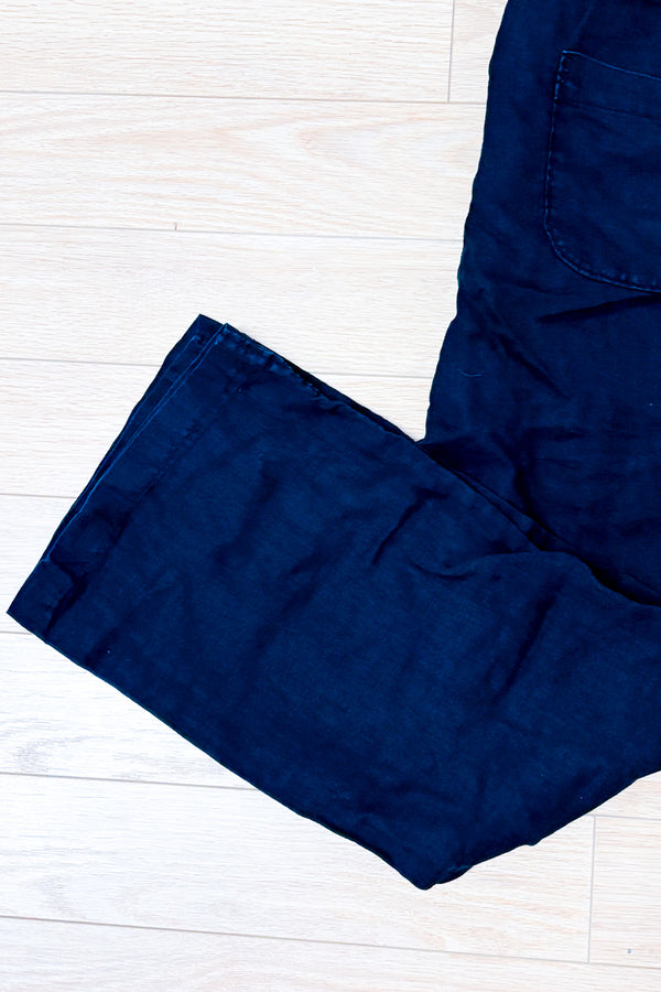 Pantalon noir en lin à taille élastique seconde main - Joe Fresh- La Penderie du Paradis