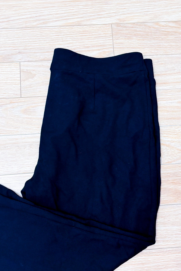 Pantalon noir extensible à boutons dorés* seconde main - Linea Domani- La Penderie du Paradis