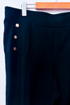 Pantalon noir extensible à boutons dorés* seconde main - Linea Domani- La Penderie du Paradis