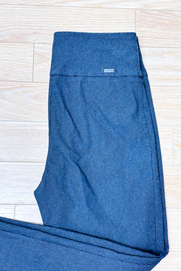 Pantalon gris à petits motifs à enfiler seconde main - S.C. & Co- La Penderie du Paradis
