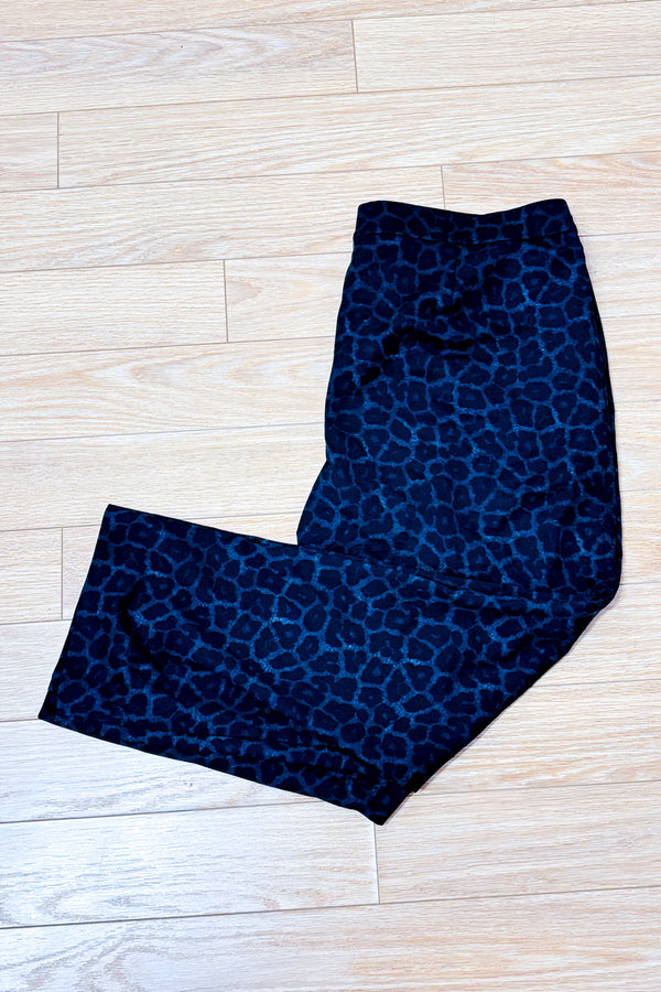 Pantalon gris à motif léopard et détails zippés* seconde main - Trisisto- La Penderie du Paradis