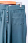 Pantalon vert droit à boutons et poches plaquées seconde main - Halara- La Penderie du Paradis