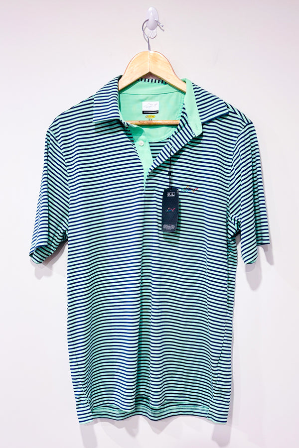 Polo rayé marine et vert (m) - Homme-Greg Norman-La Penderie du Paradis 🕊