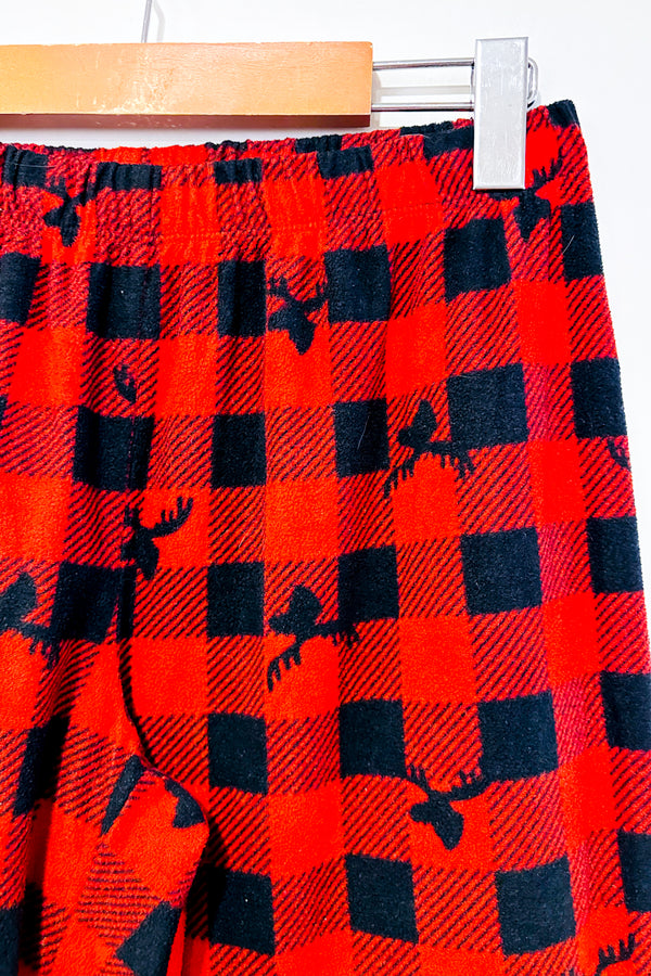 Pantalon de pyjama en peluche rouge à carreaux (m)-Autres-La Penderie du Paradis 🕊