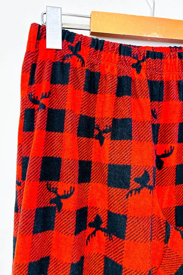 Pantalon de pyjama en peluche rouge à carreaux (m)-Autres-La Penderie du Paradis 🕊