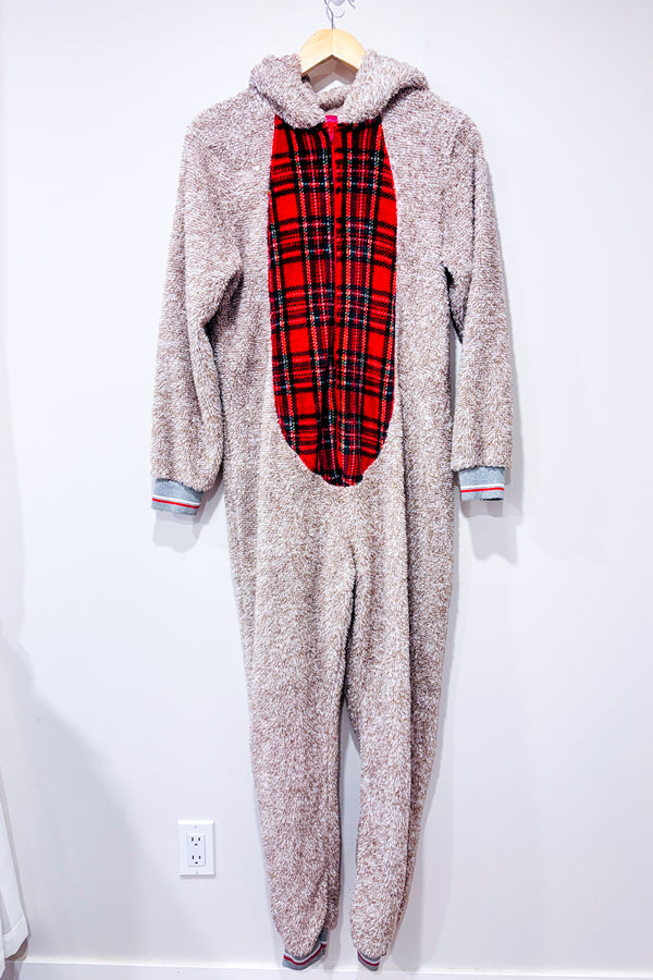 Pyjama une piece beige en peluche avec capuchon ourson (m)-Carisma-La Penderie du Paradis 🕊