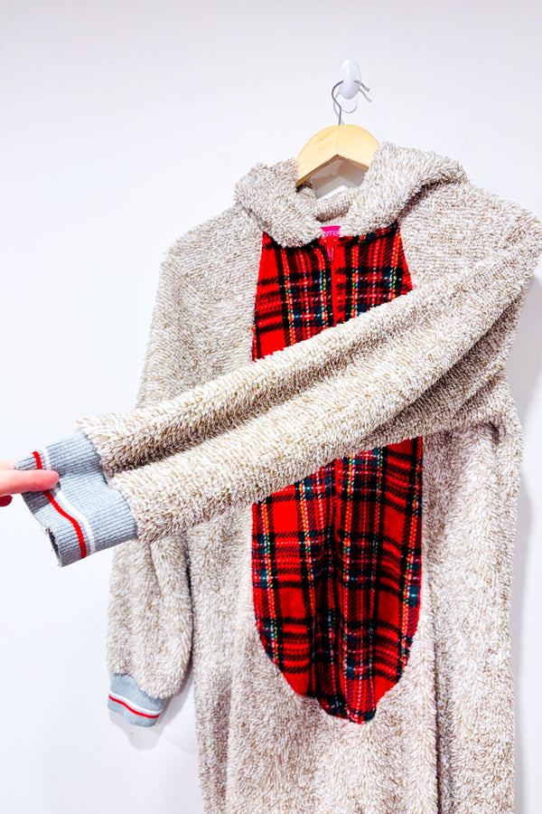 Pyjama une piece beige en peluche avec capuchon ourson (m)-Carisma-La Penderie du Paradis 🕊