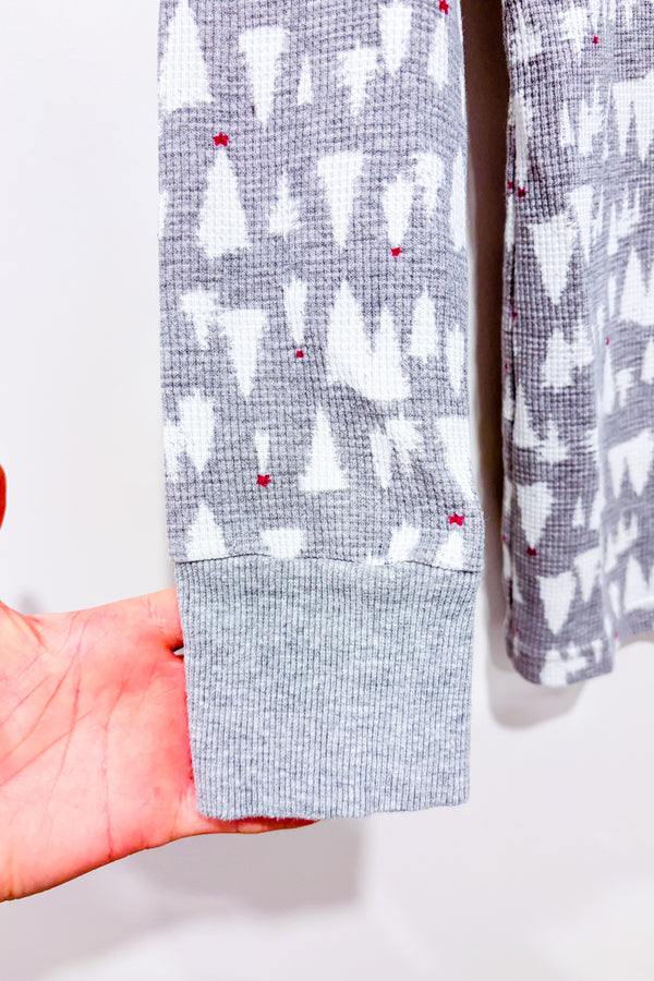 Haut de pyjama gris gaufré motif sapins (xs)-La Vie en Rose-La Penderie du Paradis 🕊