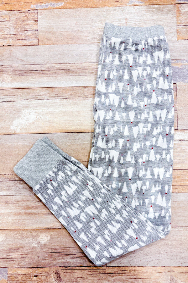 Bas de pyjama gris gaufré motif sapins (xs)-La Vie en Rose-La Penderie du Paradis 🕊