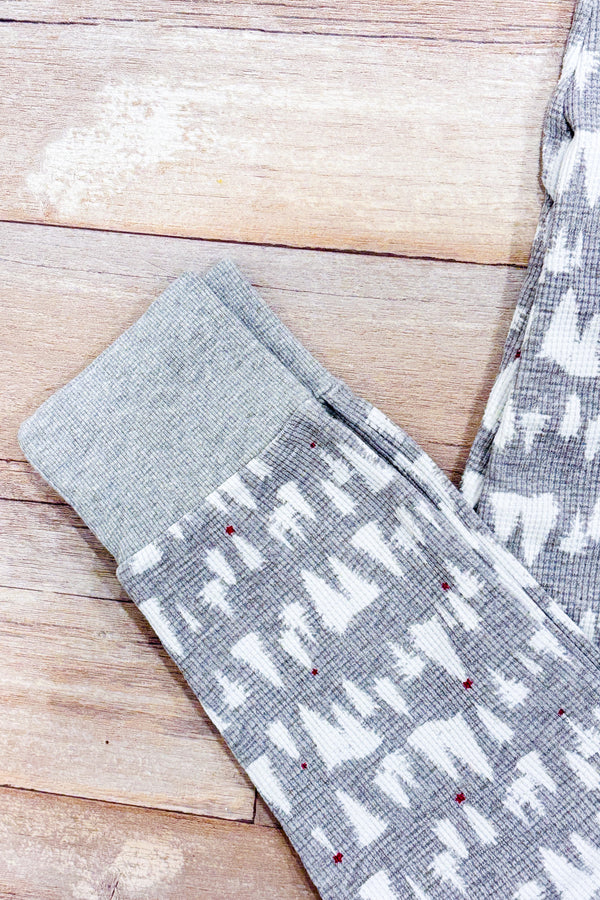 Bas de pyjama gris gaufré motif sapins (xs)-La Vie en Rose-La Penderie du Paradis 🕊