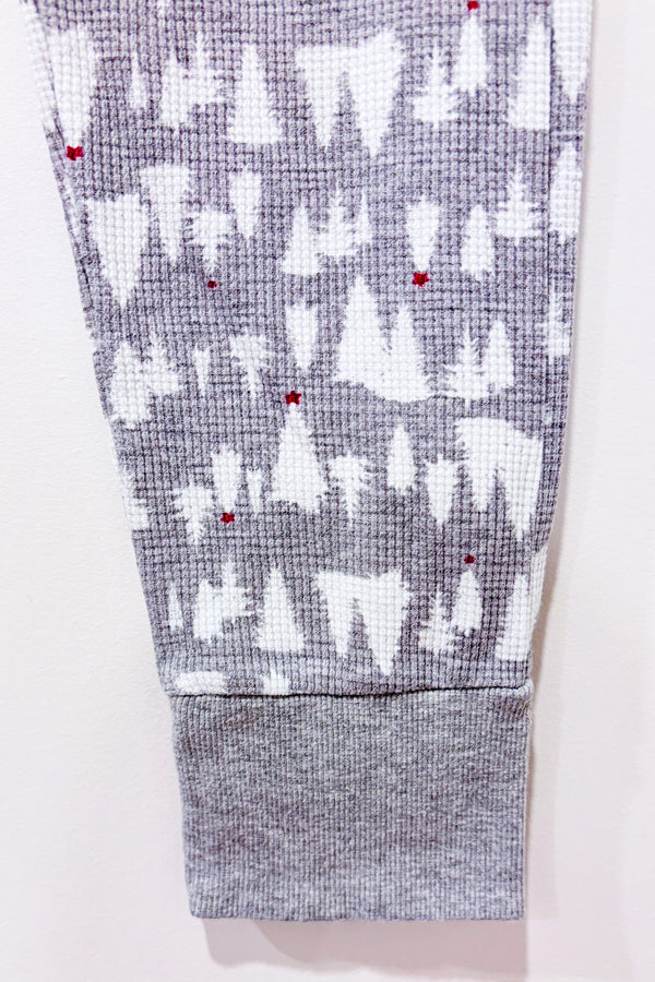 Bas de pyjama gris gaufré motif sapins (xs)-La Vie en Rose-La Penderie du Paradis 🕊