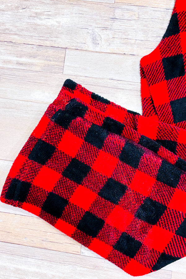 Pantalon de pyjama rouge et noir à carreaux en peluche (m)-Great Northern-La Penderie du Paradis 🕊
