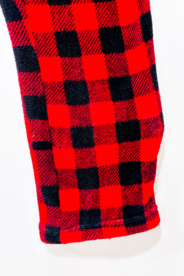 Pantalon de pyjama rouge et noir à carreaux en peluche (m)-Great Northern-La Penderie du Paradis 🕊