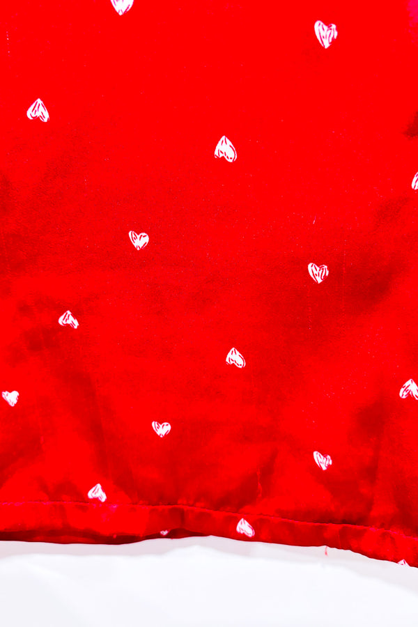 Chemise de nuit rouge satinée avec coeurs (m)-Autres-La Penderie du Paradis 🕊