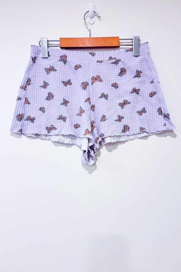 Short gaufré mauve motif papillon (s)-American Eagle-La Penderie du Paradis 🕊