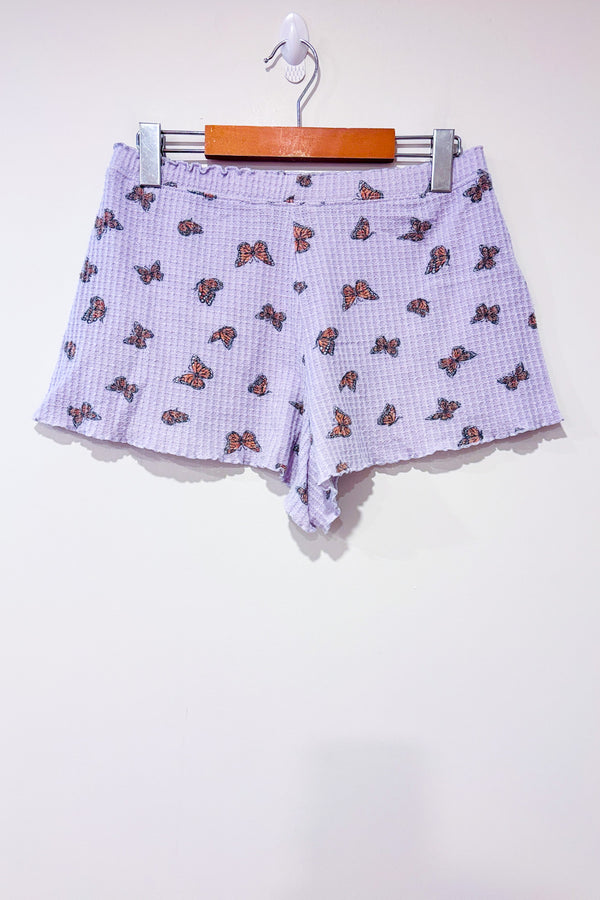 Short gaufré mauve motif papillon (s)-American Eagle-La Penderie du Paradis 🕊