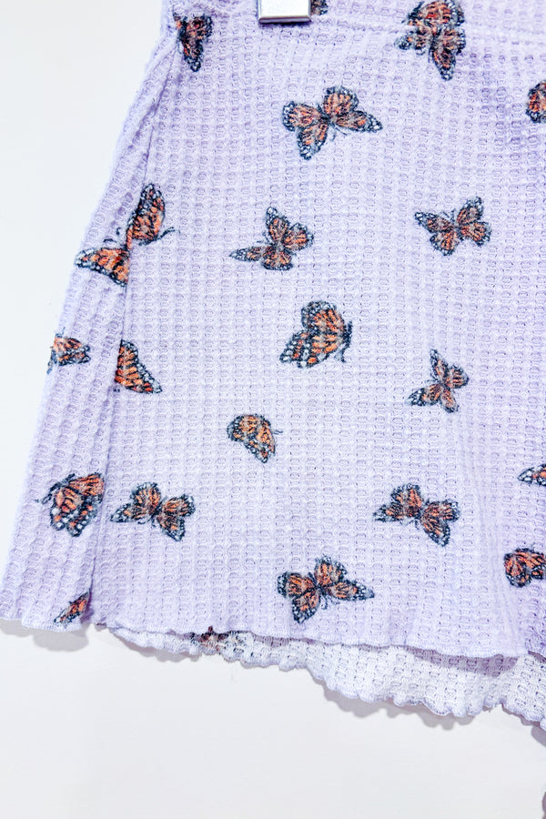 Short gaufré mauve motif papillon (s)-American Eagle-La Penderie du Paradis 🕊
