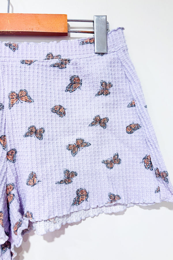 Short gaufré mauve motif papillon (s)-American Eagle-La Penderie du Paradis 🕊