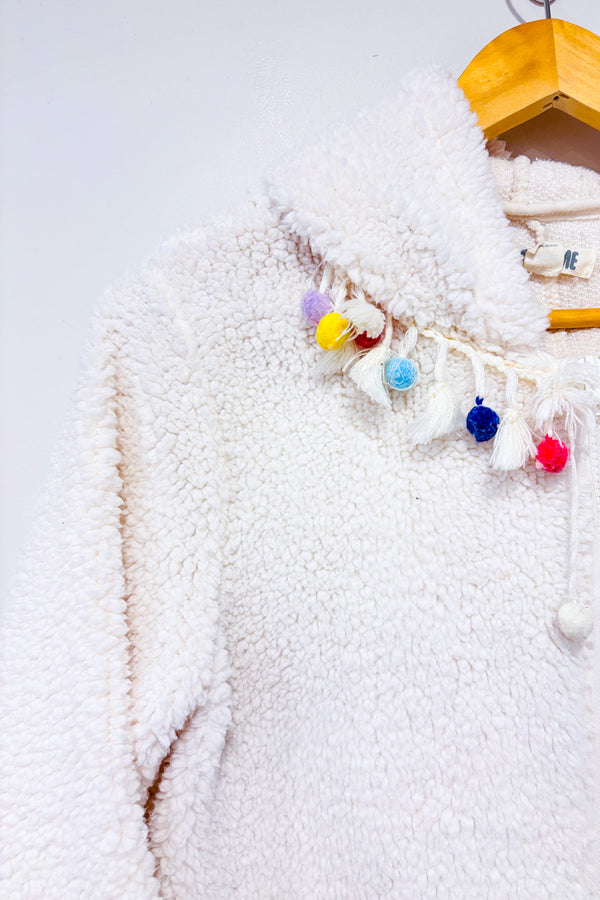 Pyjama une piece blanc et rose en peluche avec cactus seconde main - Funzietime- La Penderie du Paradis