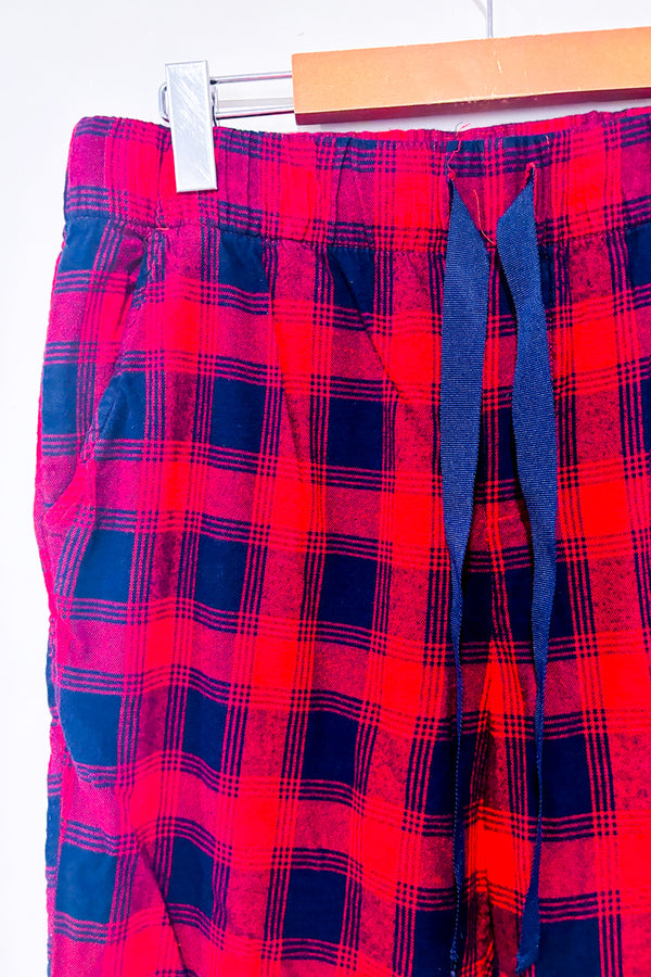 Pantalon de pyjama rouge et marine à carreaux seconde main - Aerie- La Penderie du Paradis