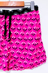 Short de pyjama rose à motifs seconde main - Jasmine Rose- La Penderie du Paradis