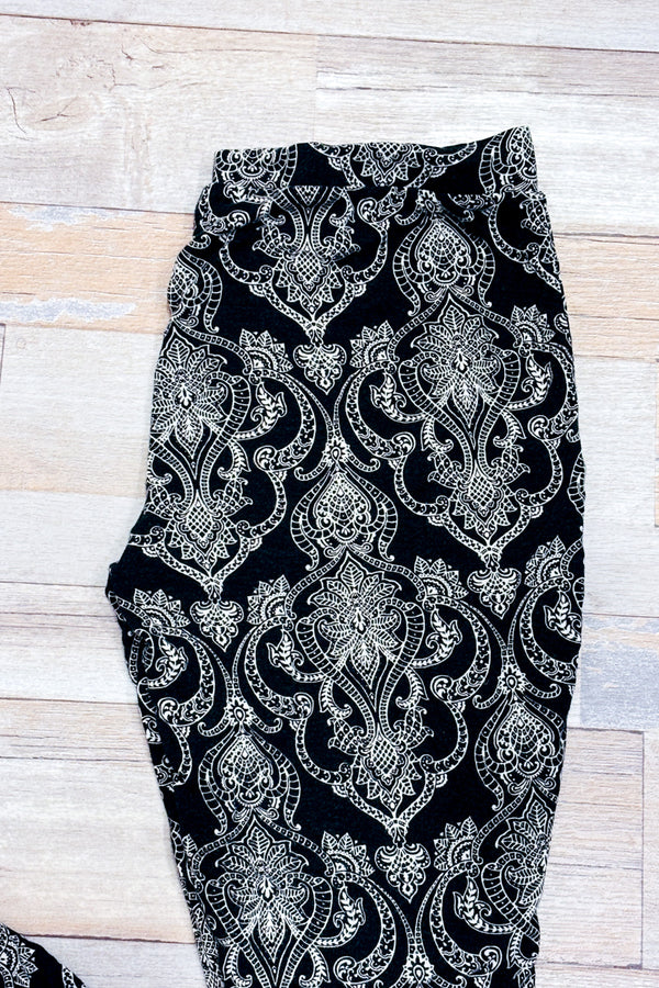 Pantalon de pyjama noir à motifs seconde main - Cynthia Rowley- La Penderie du Paradis