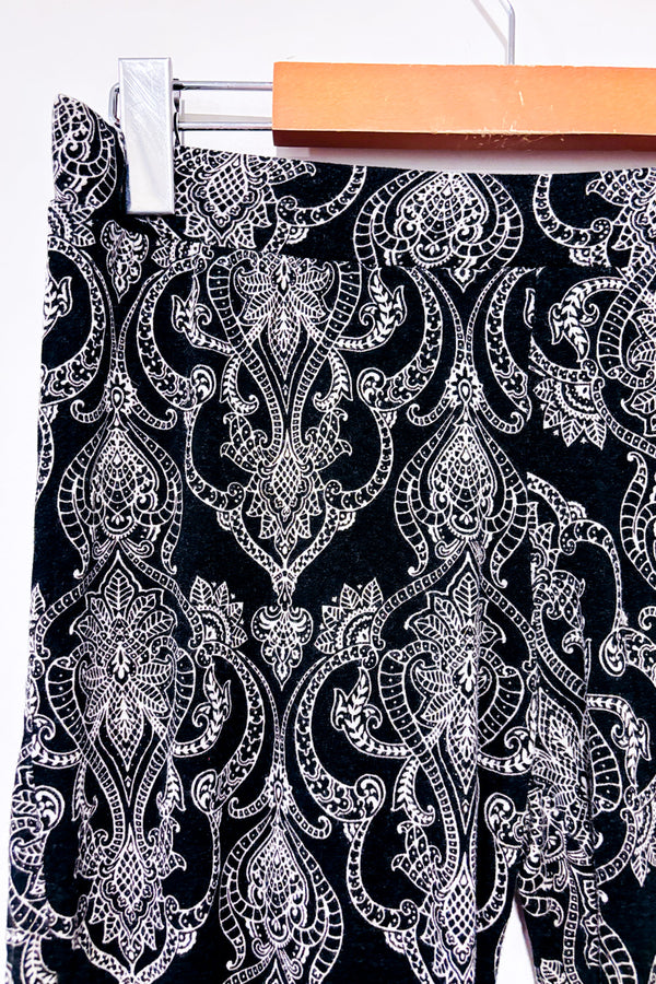 Pantalon de pyjama noir à motifs seconde main - Cynthia Rowley- La Penderie du Paradis