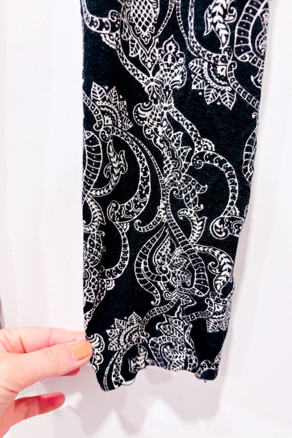 Pantalon de pyjama noir à motifs seconde main - Cynthia Rowley- La Penderie du Paradis