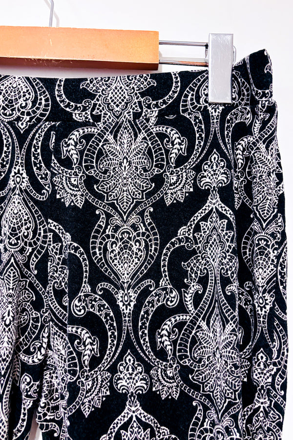 Pantalon de pyjama noir à motifs seconde main - Cynthia Rowley- La Penderie du Paradis