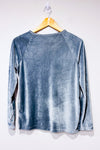 Chandail de pyjama gris en velours ''love my bed'' seconde main - George- La Penderie du Paradis