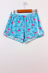 Short de pyjama turquoise à motif flamants roses seconde main - Carisma- La Penderie du Paradis