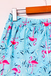 Short de pyjama turquoise à motif flamants roses seconde main - Carisma- La Penderie du Paradis