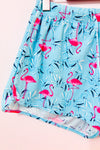 Short de pyjama turquoise à motif flamants roses seconde main - Carisma- La Penderie du Paradis