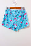 Short de pyjama turquoise à motif flamants roses seconde main - Carisma- La Penderie du Paradis