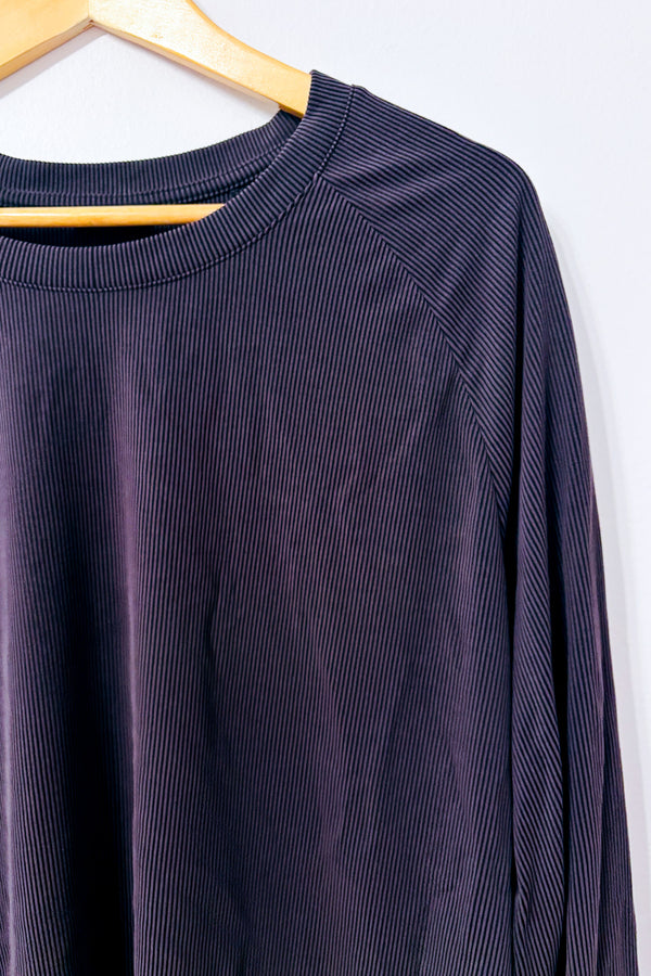 Haut de pyjama gris côtelé à manches longues seconde main - Change- La Penderie du Paradis