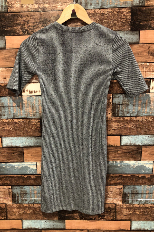Robe ajustée grise côtelée (xs) seconde main Top Shop