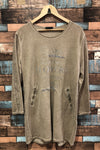 Robe ample taupe ''Sisters are different flowers'' (l) seconde main Bella Amore