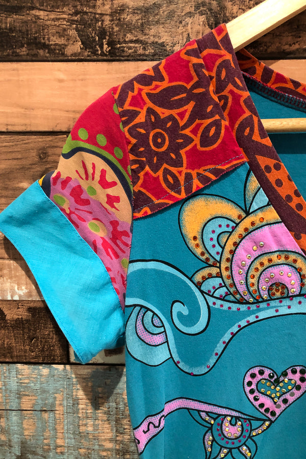 Robe bleue avec poissons (s) seconde main Autres