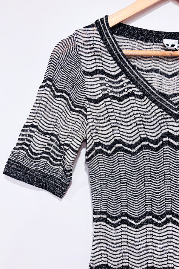 Robe brune scintillante en crochet motif zigzag (m)-Missoni-La Penderie du Paradis 🕊