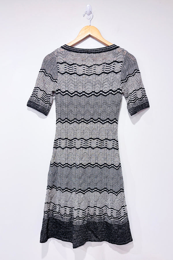 Robe brune scintillante en crochet motif zigzag (m)-Missoni-La Penderie du Paradis 🕊