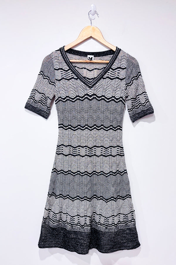 Robe brune scintillante en crochet motif zigzag (m)-Missoni-La Penderie du Paradis 🕊