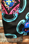 Robe bustier noire avec fleurs bleues et roses (m) seconde main Pink Ice