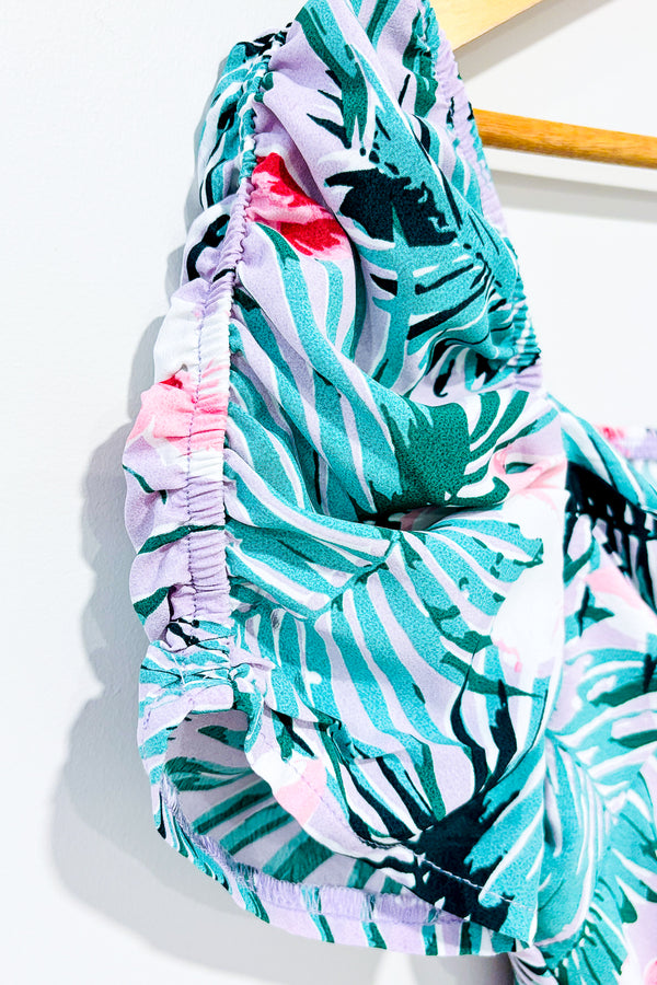 Robe cache-coeur lilas fleurie (xs) seconde main Revamped